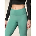 thumbnail image 3 of Made by Johnny Women's Peached Seamless Front Leggings with Inner Pocket Ankle Boot cut Yoga Pants S SAGE, 3 of 6