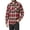 Brown Rust, variant on Men's Long Sleeve Midweight Plaid Flannel Button Down Shirt (Blue/Grey, XXL)