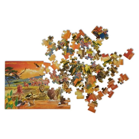 UPC: 0000772028738 | Melissa & Doug African Plains Safari Jumbo Jigsaw Floor Puzzle (100 pcs over 4 feet long)