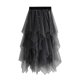 thumbnail image 2 of Women Tulle Skirt Elastic Waist Mesh Long Paragraph Skirt Dress Ballet Prom Party Tulle Tutu A-line Midi Skir Bean, 2 of 3