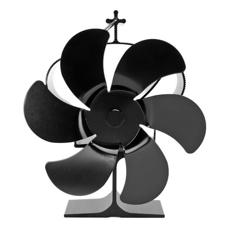 

6 Blades Stove Fan Quiet 152mm Diameter Black Eco Friendly 1400rpm High Speed Fireplace Air Circulation Fan For Indoor