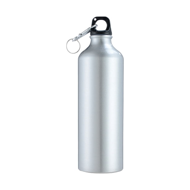 Botellas de agua de 500 ml con mosquetón Botella de agua de aluminio portátil Reutilizable Jarra de Tomshoo Silver