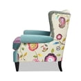 thumbnail image 5 of Anya Boho Chic Wingback Accent Chair Floral & Leopard Blue & Lavender Purple, 5 of 10