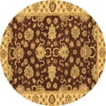 thumbnail image 1 of Ahgly Company Indoor Round Oriental Brown Traditional Area Rugs, 5' Round, 1 of 4