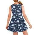 thumbnail image 2 of FOR U DESIGNS 9-10 Yeard Old Little Girls Tank Dresses Shark Print Swing Twirly Dresses for Party Dance Vacation Stretchy A-Line Fit Midi Dresses Size 3-4T, 2 of 6