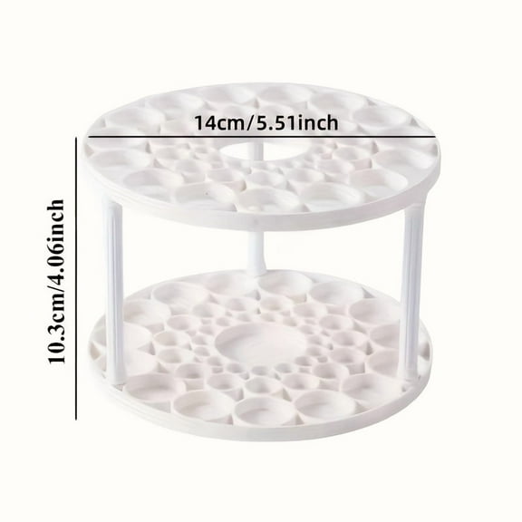 360 °   Rotating Brush Holder - White Plastic Organizer with Glaze Finish, Space-Saving Design for Art Brushes, Pens, Makeup Tools