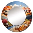 thumbnail image 2 of Designart "Whimsy In The Colorful Fields" Countryside Round Mirror Wall Decor Country - Large Yellow Round Office Mirror - Round Mirror - 29" x 29", 2 of 6
