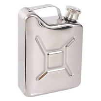 LHWEN Portable Flask Outdoor Camping Oil Jug Barrel Shape Stainless Wine Jug Leak Proof Pocket Size Creative Gift for Lovers Travel Picnics Fishing Portable Beverage Container