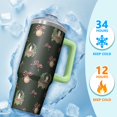thumbnail image 4 of 30oz Christmas Tumbler with Lid and Straw, Stainless Steel Cup with Handle Reindeer Travel Mug, Holiday Presents, 4 of 5