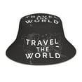 thumbnail image 3 of Daiia Travel The World1 Pattern Bucket Hat - Trendy Cotton Sun Hat for Beach, Golf, Fishing - Fun Outdoor Vacation Boonie for Men and Women, 3 of 9