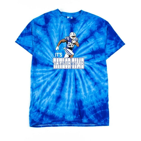 TIE-DYE BLUE Colts Jonathan Taylor JT Its Taylor Time T-shirt ADULT
