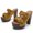 Yellow, variant on asdoklhq Slippers for Women Indoor and Outdoor,New Fish Mouth Buckle High Heel Thick Heel Thick Bottom Comfortable Women's Sandals