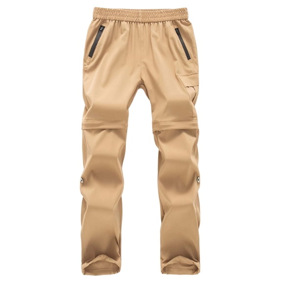hotojiny Boys Kids Hiking Cargo Pants Toddler Outdoor Quick Dry Lightweight Waterproof Convertible Pants for Teen Girls 3-15 Y