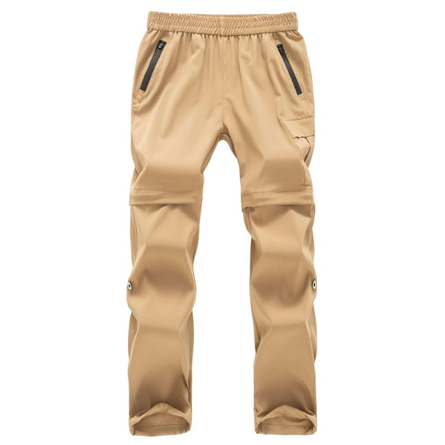 Pantalons de Randonnée pour Enfants, Imperméables et Coupe-Vent pour Garçons et Filles, Pantalons Longs Convertibles et Détachables, Séchage Rapide, Légers pour Voyage, Randonnée, Camping, École, Printemps Automne Hiver