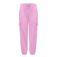 thumbnail image 6 of Women's Athletic Pants Solid Color Pocket Corset High-Waisted Sweatpants Long Pants Woman Sweatpants, 6 of 7