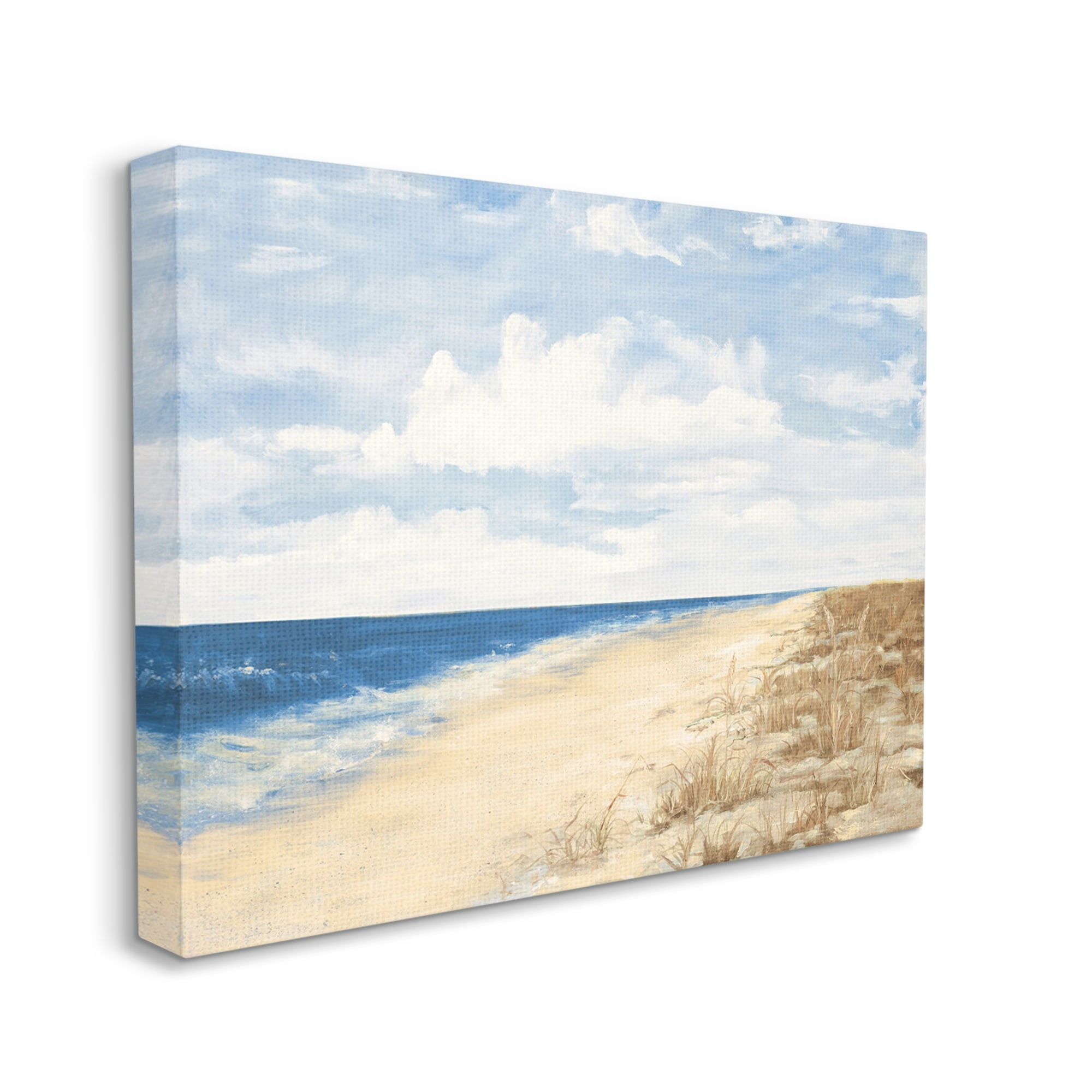 Stupell Indtries Tall Grass by Nautical Beach Coast Cloudy Sky,30 x 24,Design by Julie DeRice