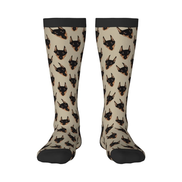 Balery Cute Black Dog Calcetines novedosos Calcetines deportivos Calcetines hasta la rodilla Calcetines de algodón Calcetines originales y geniales