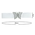 thumbnail image 7 of D-GROEE Women Fashion Elastic Hollow Out Butterflies Decor Belt Stretchy Skinny Waist Belt for Dress Jeans Pants with Metal Gold Buckle, 7 of 7