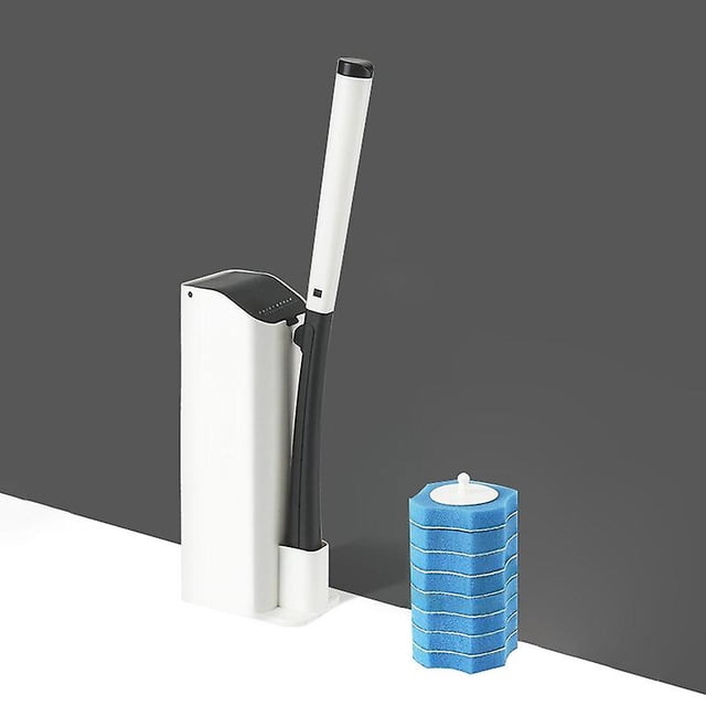 Soporte de cepillo de inodoro desechable con cabezal de cepillo reemplazable con limpiador accesorios de herramientas de limpieza para el hogar Afortunado Sencillez