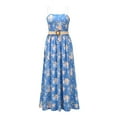 thumbnail image 2 of Kmbangi Summer Flower Print Sleeveless Dress with Detachable Shoulder Strap, 2 of 10