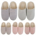 thumbnail image 2 of [BIG CLEARANCE!]Soft Cotton Uni Non-Slip Slippers Home Stripes Slippers with Slip-Resistant Suede Sole, 2 of 6
