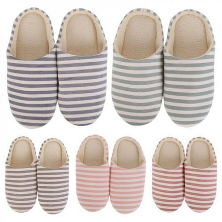 

Hot Five Colors Striped Indoor Soft Bottom Cotton Slippers Slippers For Home Shoes Interior Non-Slip Shoes