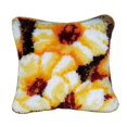 thumbnail image 2 of Latch Hook Rug Kit DIY Embroidery With Printed Canvas Hand Needlework Cushion Pillow Mat Flower 1, 2 of 9