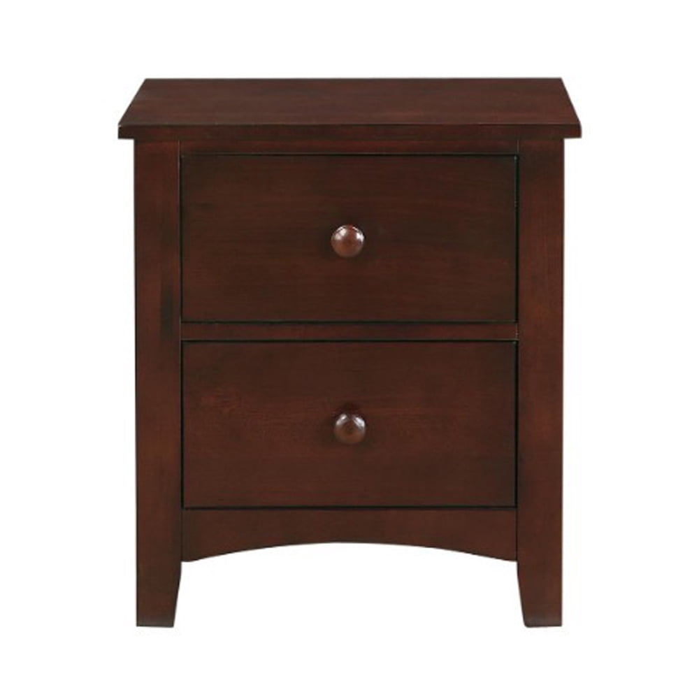 Modern Pine Wood 2 Drawer Night StandBrown - Saltoro Sherpi
