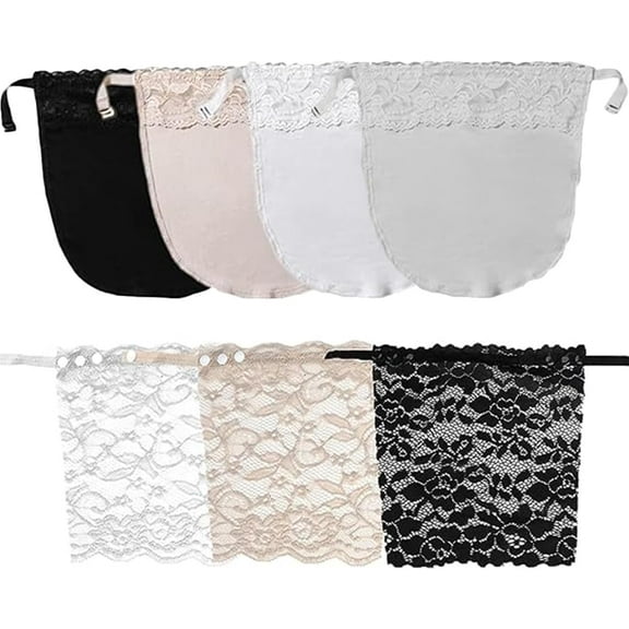 Lady Clip-on Mock Camisole Bra Insert, 7 PCS Overlay Modesty Panels Vest, Anti Peep Invisible Bra Vest for Women Lady Girls Female Dresses V-Neck Underlay