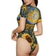 thumbnail image 2 of Fotbe Starry Sky Moon Sunflower Body de Mujer con Cuello Redondo y Mangas Cortas, Sin Mangas Ajustado, Suave, Cómodo y Básico-Large, 2 of 7