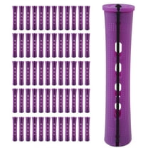 DUALFERV 60pcs Perm Rods for Women's Natural Hair, Purple, 0.75inch - Hair Roller Curler Perm Rods for Long Medium Small Hair - Plastic Cold Wave Rods, Hairdressing Styling Tool