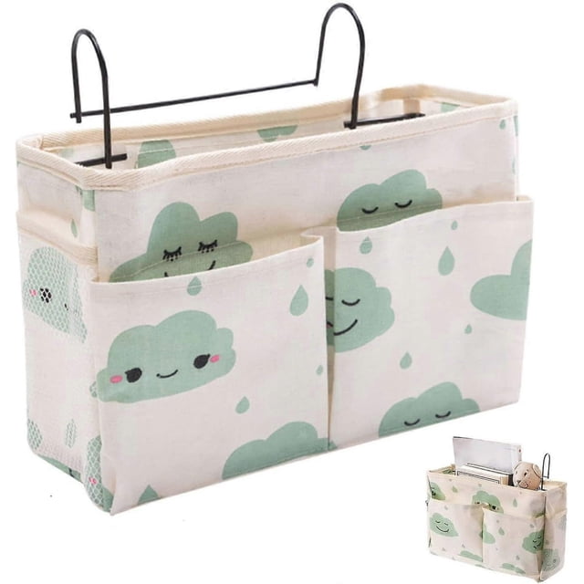 piece bed organizer, bed bags loft bed hanging bag, loft bed nightstand hanging storage bag, nightstand pocket for book, magazine, cell phone, headpho
