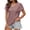 Pink, variant on Kukoosong Women's Casual Short Sleeve V-Neck Crop Top Loose Comfortable Breathable Solid Color T-Shirt for Summer Women's T-Shirts