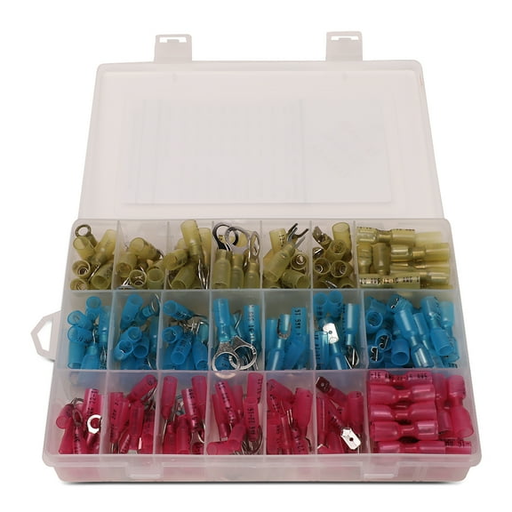 DNA Motoring ZTL-H-0003 250Pcs 22-16/14-16/10-12 AWG Translucent Nylon Insulation Wide Gauge Assortment Wire Terminal Assortment Set