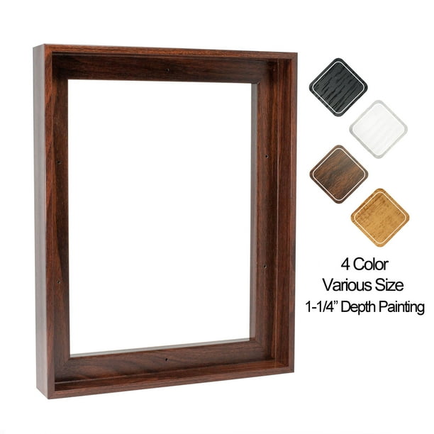 Floating Frame for 10x10 Inches Canvas Painting 11/4" Deep, (4 Color