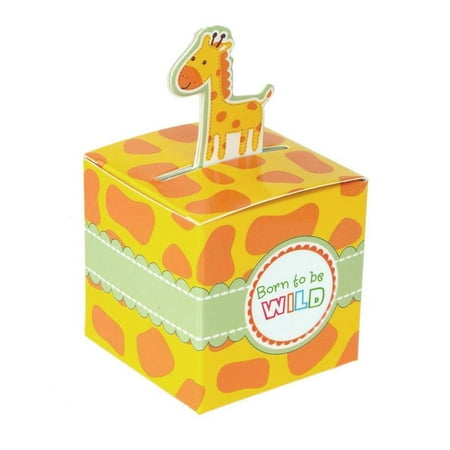 - Giraffe Safari Animal Baby Shower Favor Boxes, 2-Inch, 12-Piece