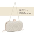 thumbnail image 3 of White Pearl Clutch Purses for Women Wedding Bride Pearl Evening Bag Party Clutch Wallet Tote Handbag, 3 of 7