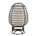 thumbnail image 7 of Royard Oaktree Swivel Egg Chair, Patio Rattan Rocking Chair with Cushions and Pillows, 350lbs Capacity Indoor/Outdoor Large Lounge Wicker Chair for Patio, Backyard, Living Room, Beige and Grey, 7 of 7