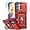 Red, variant on for Samsung A53 5G Case, Galaxy A53 5G Case with Camera Cover & 360°Kickstand Ring with Tempered Glass Screen Protector, Military Grade Shockproof Protective Cover for A53 5G Case Black