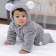 thumbnail image 7 of Baby Fleece Jumpsuits Long Sleeve Button Baby Cartoon Animal Romper Onesie Pajamas Baby Outerwear for Dress Up Party 9-12 Months, 7 of 7
