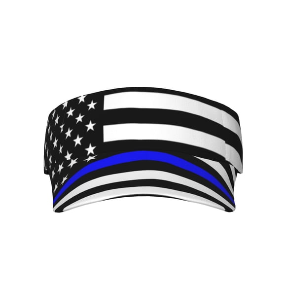Police Thin Blue Line Flag Sports Sun Visor Hats Adjustable Sun Visor Caps For Women And Men