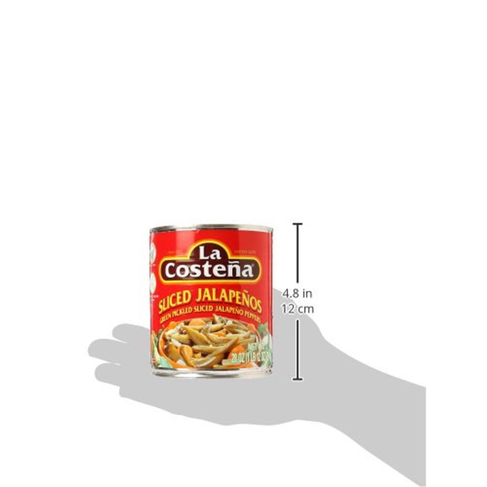 La Costena Jalapeno Peppers Sliced Unflavored 28 Ounce (Pack of 24)
