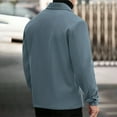 thumbnail image 6 of FRSASU Men's Woolen Button Down Shirts Long Sleeve Casual Fashionable Regular Jacket Navy, 6 of 9