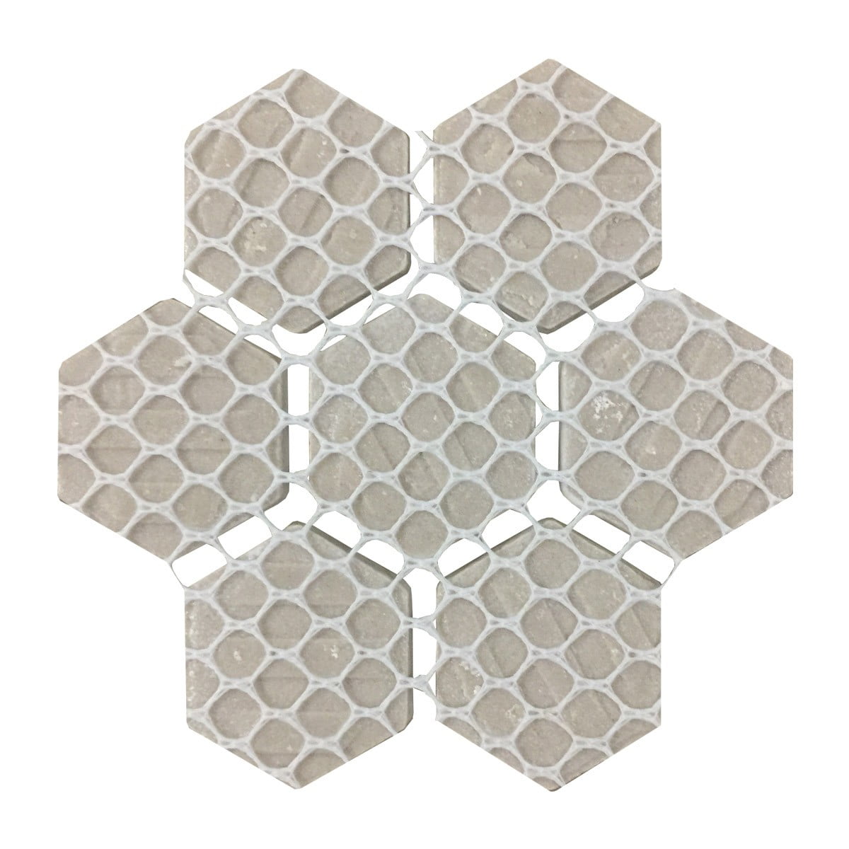Renovators Supply Porcelain Mosaic Hexagon Glossy White Floor and Wall Tile 23 Tile Sheets 10.25" x 11.8" Total 19.3 SQ FT