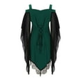 thumbnail image 2 of Gothic Lace Up Dress for Women Off-Shoulder Vintage Dresses Bell Sleeve Steampunk Medieval Costume Cosplay Halloween Dresses, 2 of 6