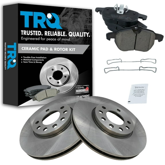 TRQ Front Brake Pad & Rotor Kit Brake Pads Brake Rotor Ceramic Fits Select 2003-2011 Saab 9-3 2010 9-3X