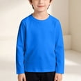 thumbnail image 2 of Toddler Kids Baby Boy Girl Long Sleeve Sweatshirt Casual Shirt Thin Pullover Infant Crewneck Sport Tops Basic Tee Shirt Fall Winter Pullover T-Shirts Crewneck Tops 2-3 Years Blue T Shirts, 2 of 9