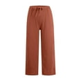 thumbnail image 6 of GigrtiJin Women's Plus Size Wide Leg Pant Elastic High Waist Lounge Palazzo Pants Thin Drawstring Trouser with Pockets, 6 of 6
