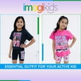 thumbnail image 3 of Barbie Cropped Boxy T-Shirt and Bike Shorts Outfit Set Toddler to Big Kid, 3 of 5
