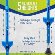 Flybar Maverick Walking Stilts For Kids (Small) ? Adjustable Height ? For Ages 5 & Up, Up to 190 Pounds BLUE